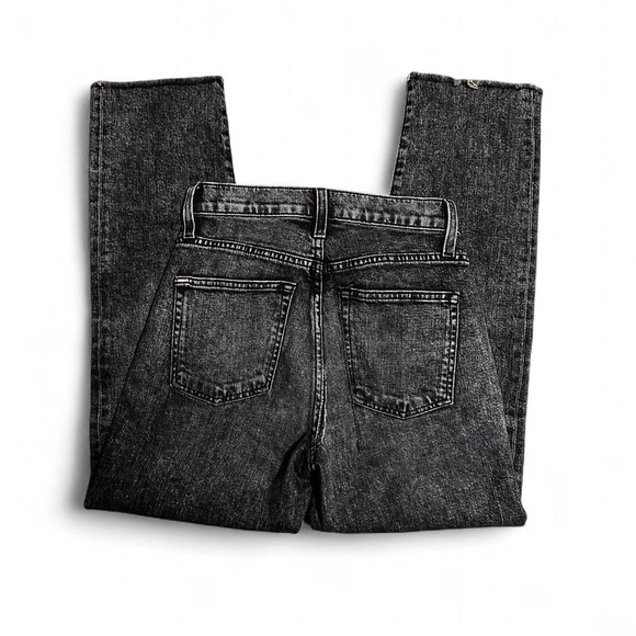 Alice + Olivia Highrise Girlfriend Jeans Women's Black Straight Leg - Picture 2 of 4